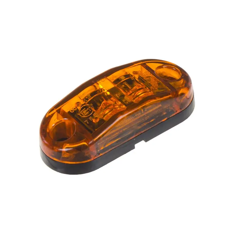 Rychlé Dodání Obrysové LED světlo 12V / 24V - oranžové 2x LED / oválné / ECE R91 (65x28x18mm)