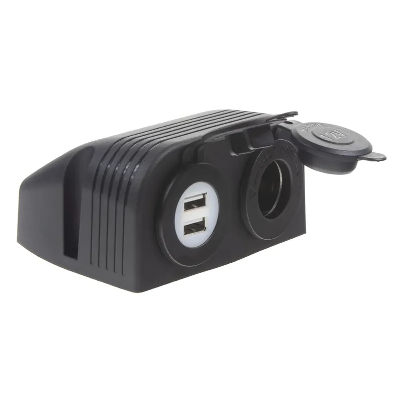 Autozapalovač 12/24V - CL / 2xUSB zásuvka s panelem voděodolná Must-Have