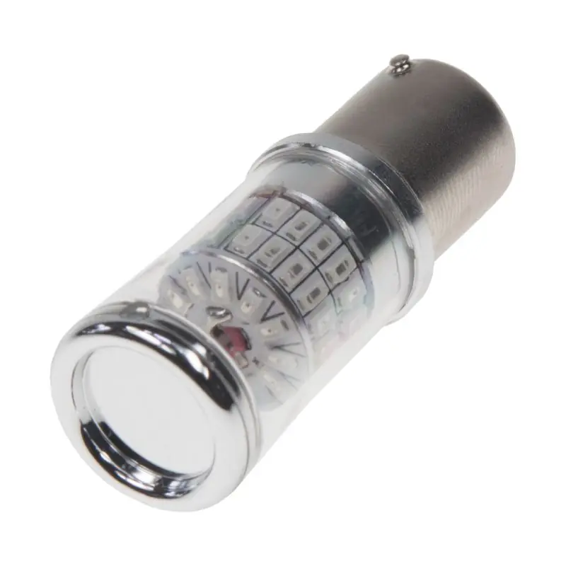 LED autožárovka BA15s / 12-24V - červená 48xSMD TURBO LED (2ks) Nízká Cena