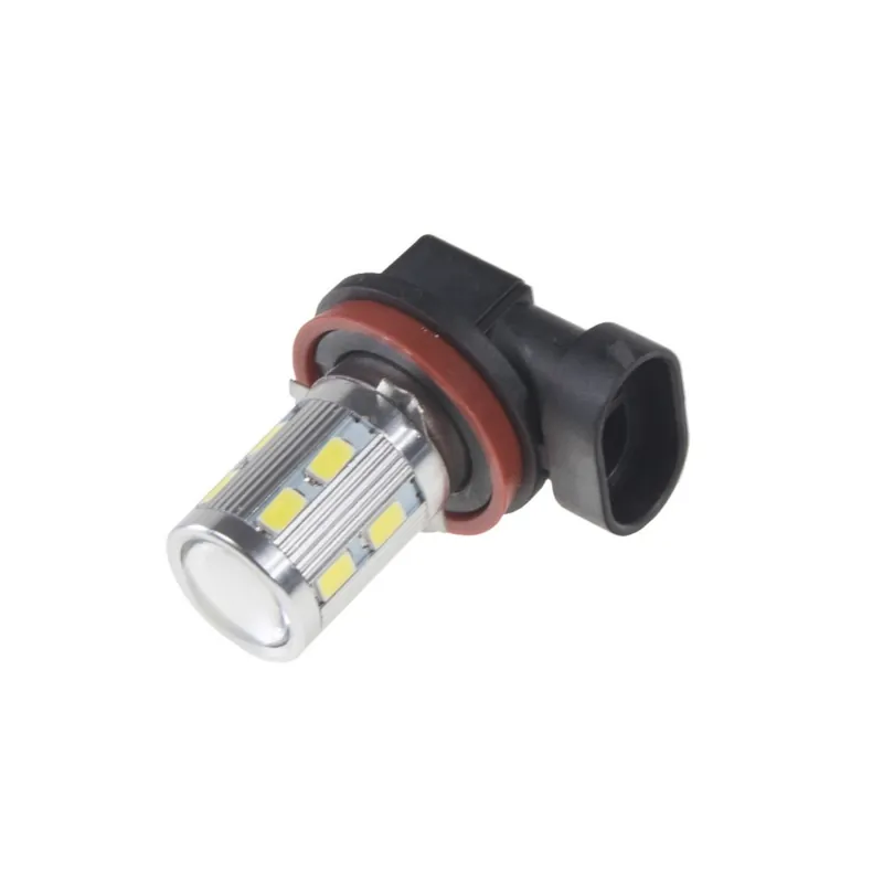 Vysoce Kvalitní LED žárovka do auta H8 / 12V / 24V - bílá 12xSMD + 3W LED (2ks)