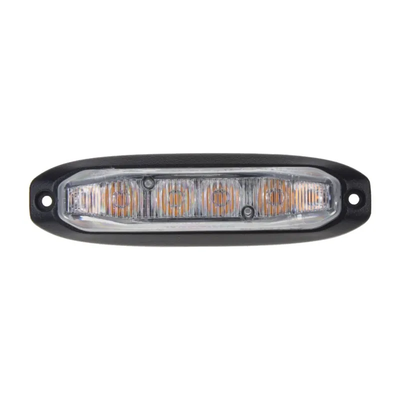 Výstražné LED světlo 12V / 24V - oranžové 6x3W LED Predátor ECE R65 (90x20x18mm) Novinka