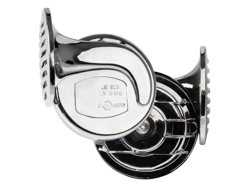 Klakson šnek 12V elektromagnetický chrom 2ks, 01715 Oblíbený