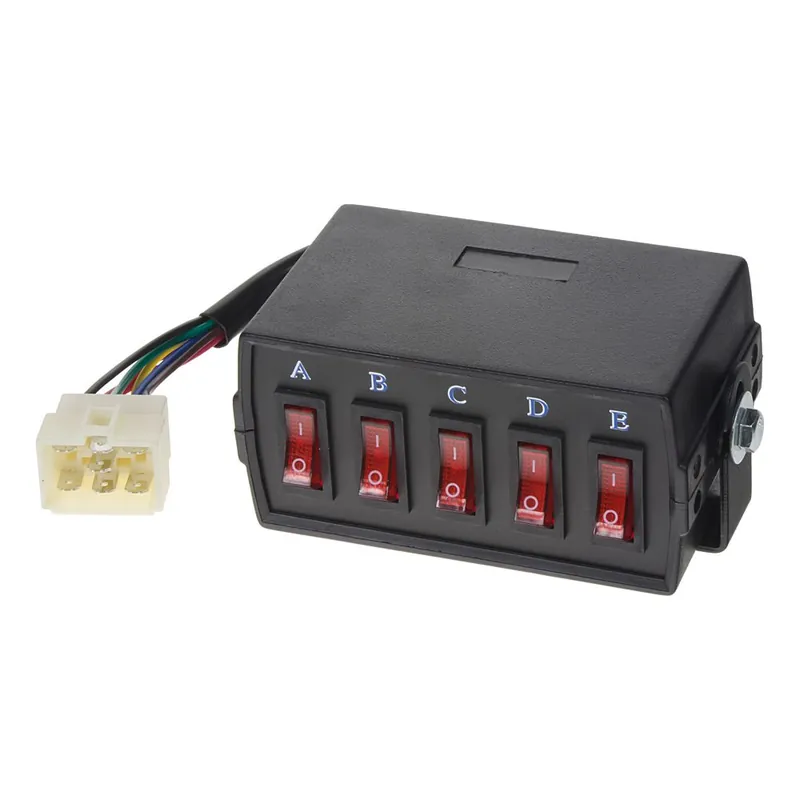 Multipřepínač 12V - panel s 5 přepínači (120x58x68mm) Omezená Nabídka