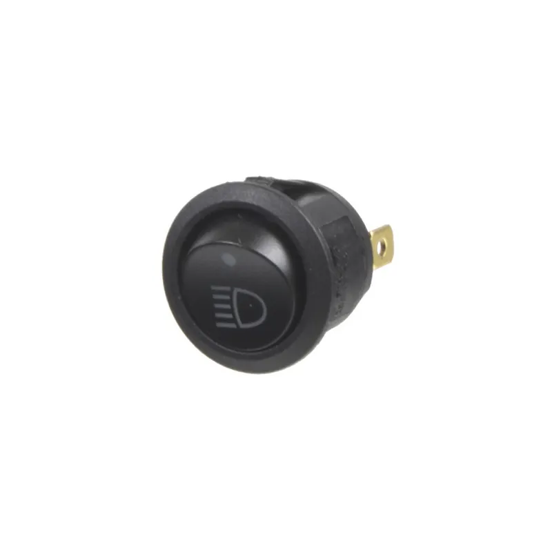 Výprodej Spínač kolébkový 12V/20A - na přední světla podsvícený (23mm kulatý)