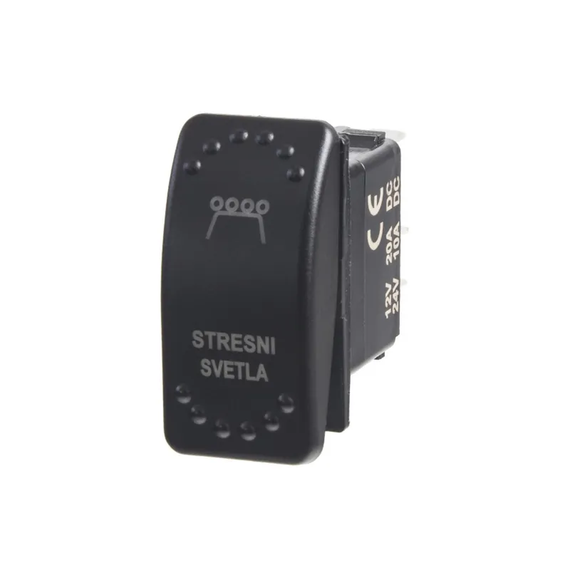 Cenová Bomba Spínač kolébkový 12V / 24V - STŘEŠNÍ SVĚTLA s LED podsvícením (37x21mm) Rocker