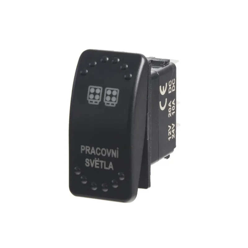 Bezpečná Platba Kolébkový spínač 12V / 24V - PRACOVNÍ SVĚTLA s LED podsvícením (37x21mm) Rocker