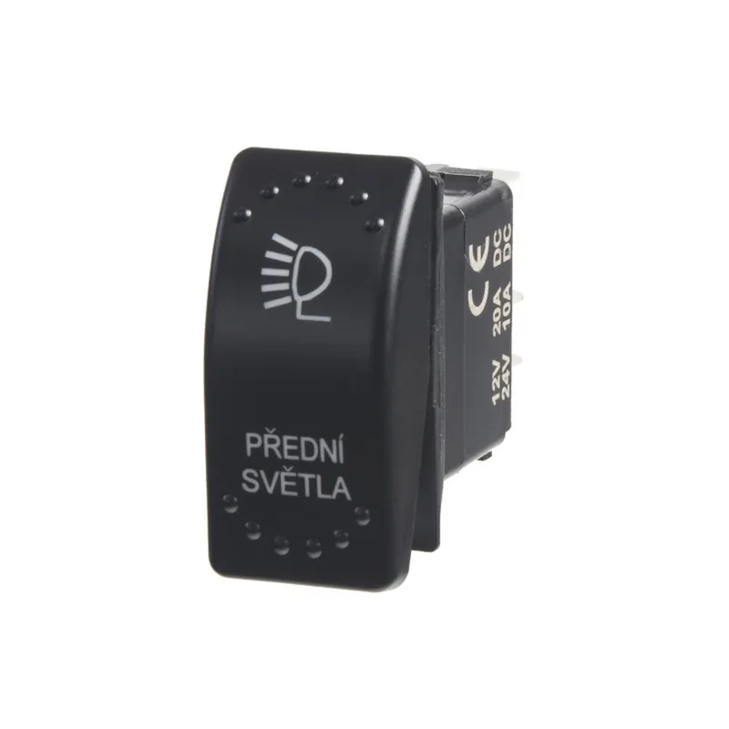 Cenová Bomba Spínač kolébkový 12V/24V - PŘEDNÍ SVĚTLA s LED podsvícením (37x21mm) Rocker