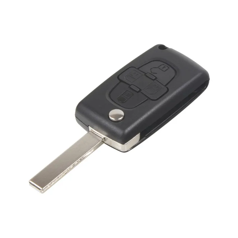 Super Cena Náhradní klíč Peugeot s čipem ID46 - 433Mhz / HU83 (4-tlačítkový)