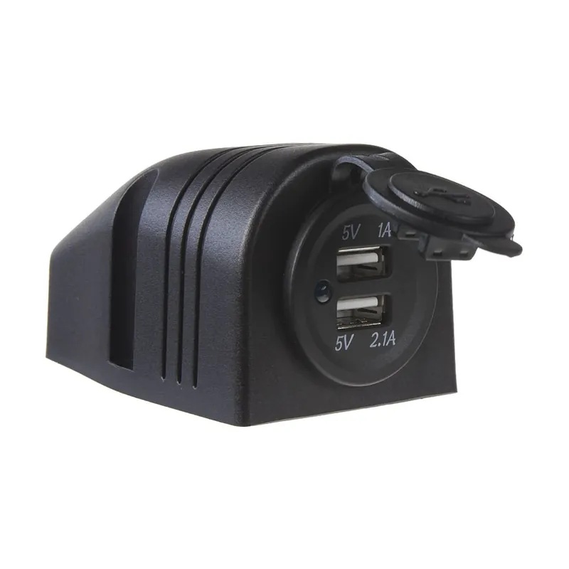Autentický USB zásuvka 12V/24V - 2x USB 5V/2,1A s voděodolným panelem