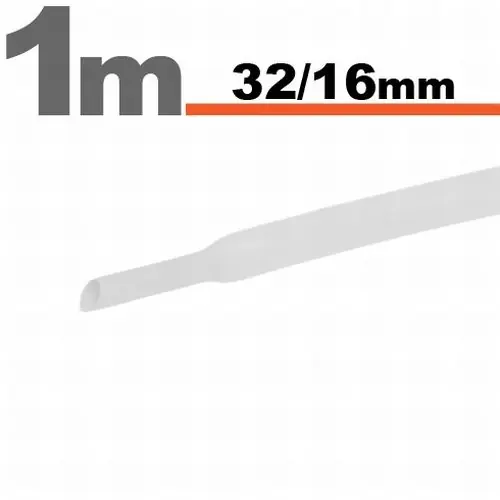 Smršťovací bužírky - 32mm bílé 1m (3ks) Rychlé Dodání