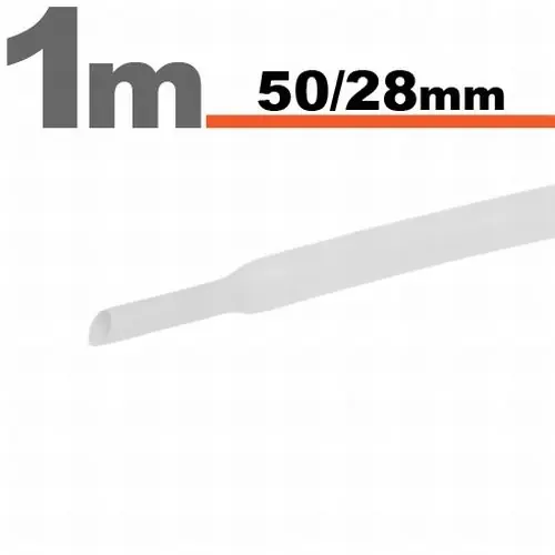 Ověřený Smršťovací bužírky - 50mm bílé 1m (3ks)