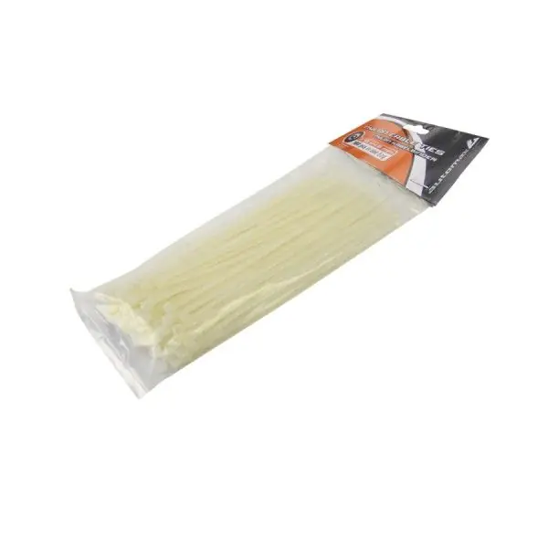 Značkový Stahovací pásek bílý - 370mm / 4,8mm (100ks)