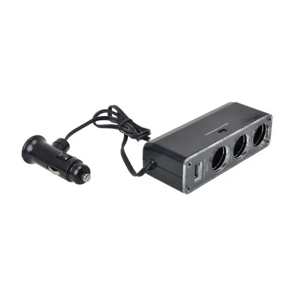 Autozapalovač 12V / 24V - roztrojka + USB Speciální Cena