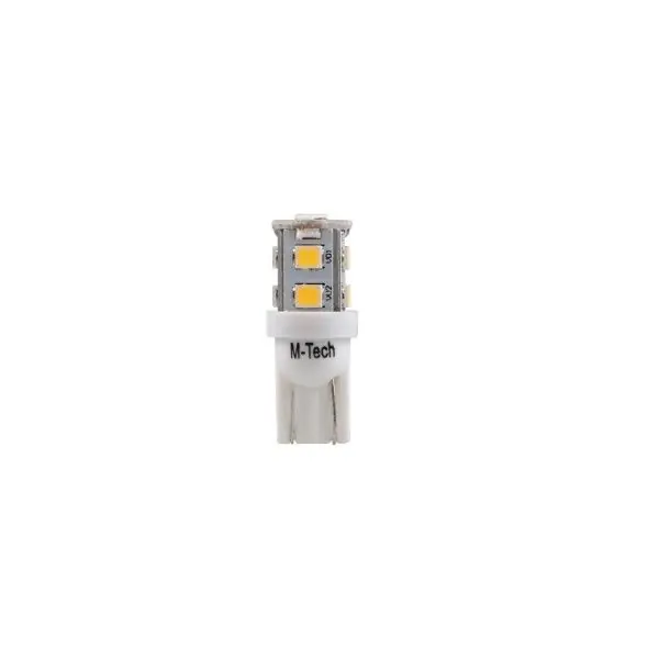Nová Kolekce LED autožárovka 12V / W5W / T10 - bílá 9x SMD LED 2835 M-TECH (2ks)