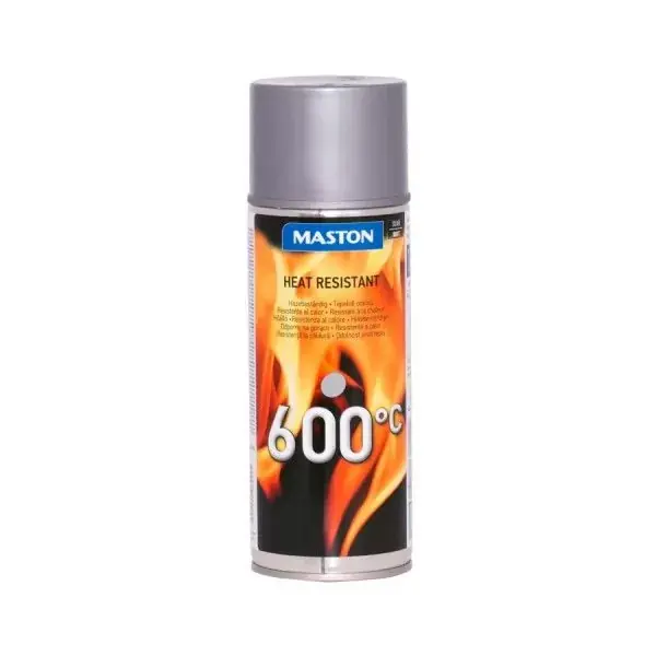 Super Cena Barva ve spreji - stříbrná teploodolná do 600°C Maston Heatresistant (400ml)