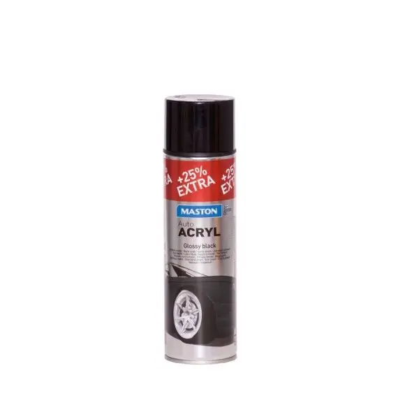 Must-Have Barva ve spreji - černá lesklá MasAutoACRYL Glossy Black (500ml)