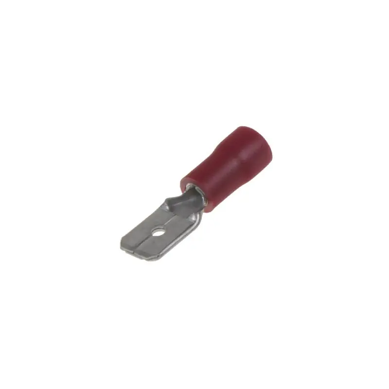 Zástrčka - plochá / 6,3mm / červená (100ks) Ověřený