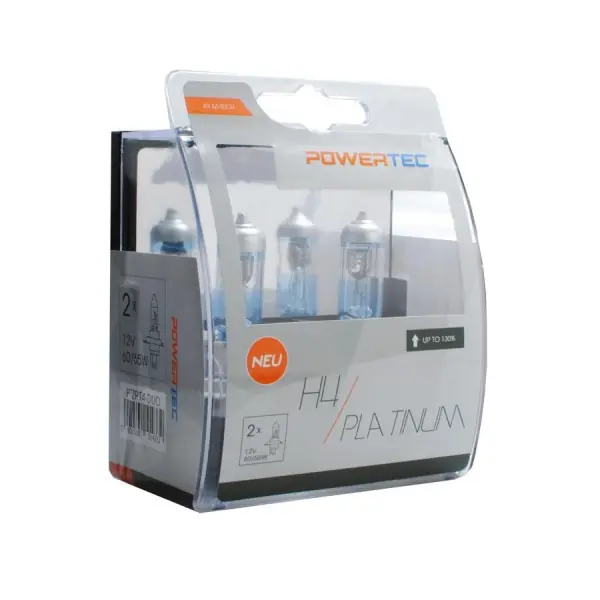 Autožárovka H4 / 12V - Powertec Platinum +130% M-Tech (2ks) Cenová Bomba