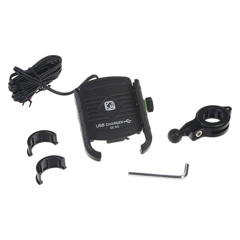 Univerzální držák pro telefony - na kolo / motocykl s USB nabíječkou Ověřený