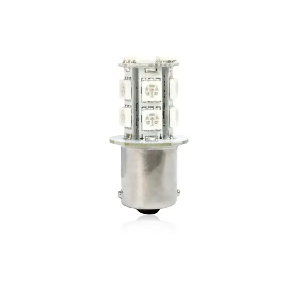LED autožárovka BA15s / S25 / 12V - červená 13xSMD LED5050 (2ks) Akční Cena