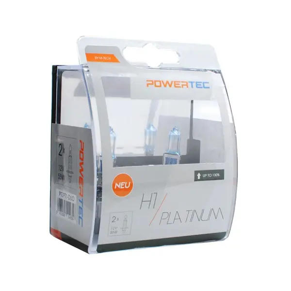 Autožárovka H1 / 12V - Powertec Platinum +130% M-Tech (2ks) Časově Omezené