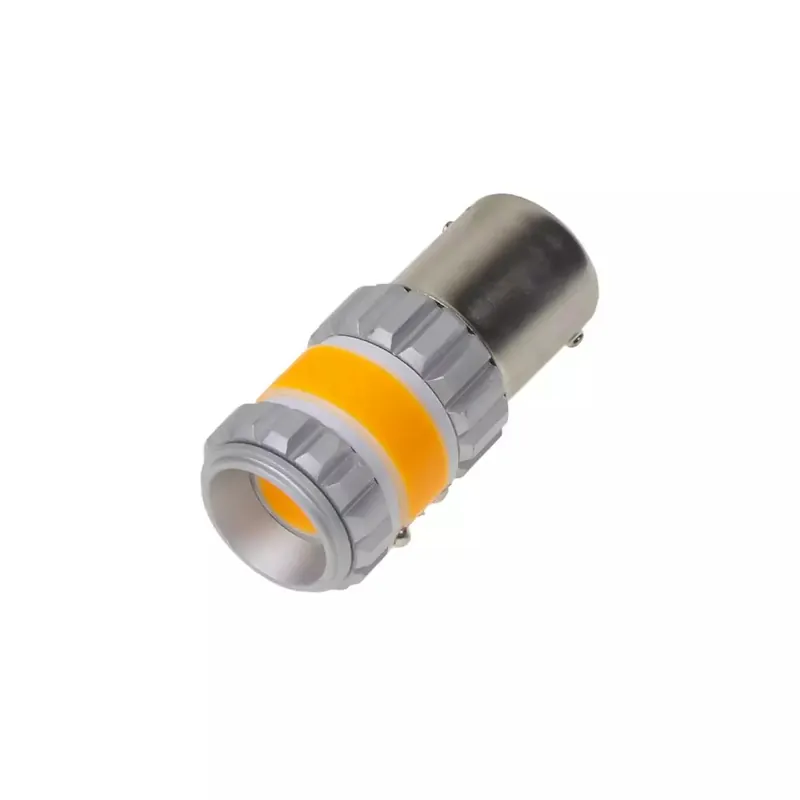 LED autožárovky BAU15s - oranžové / COB 360 ° / 9-60V / 12W (2ks) Expresní Doručení
