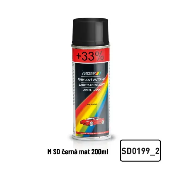 Akrylový autolak - černá matná (150ml) MOTIP Pouze Dnes