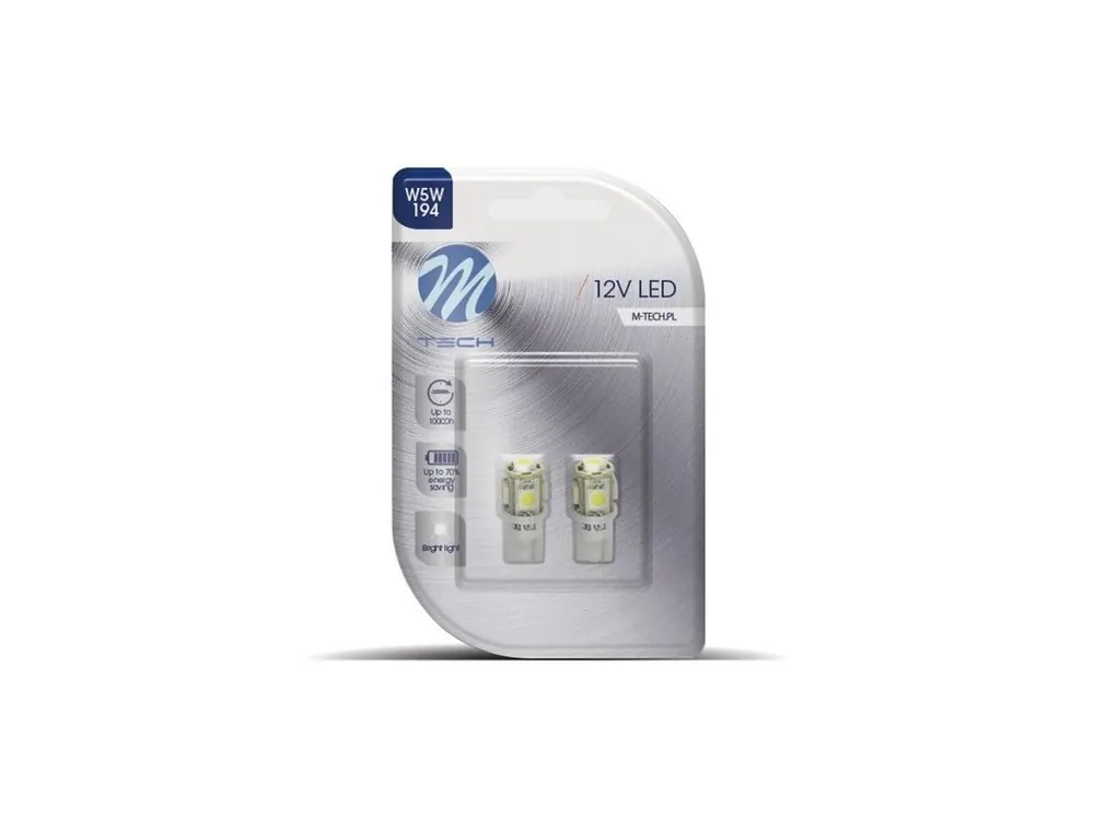 Akce 2x Dioda LED L054 - W5W 5xSMD5050 bílá LB054W, 51083