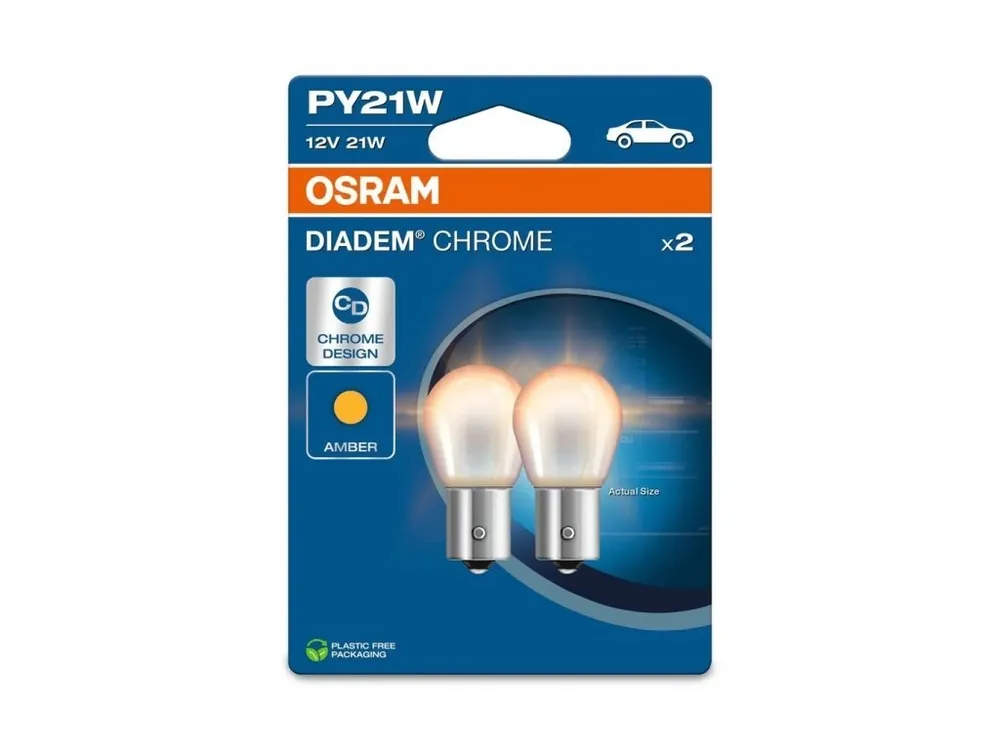 Cenový Hit OSRAM 12V 21W BaU15s Diadem Chrome, sada (2ks)