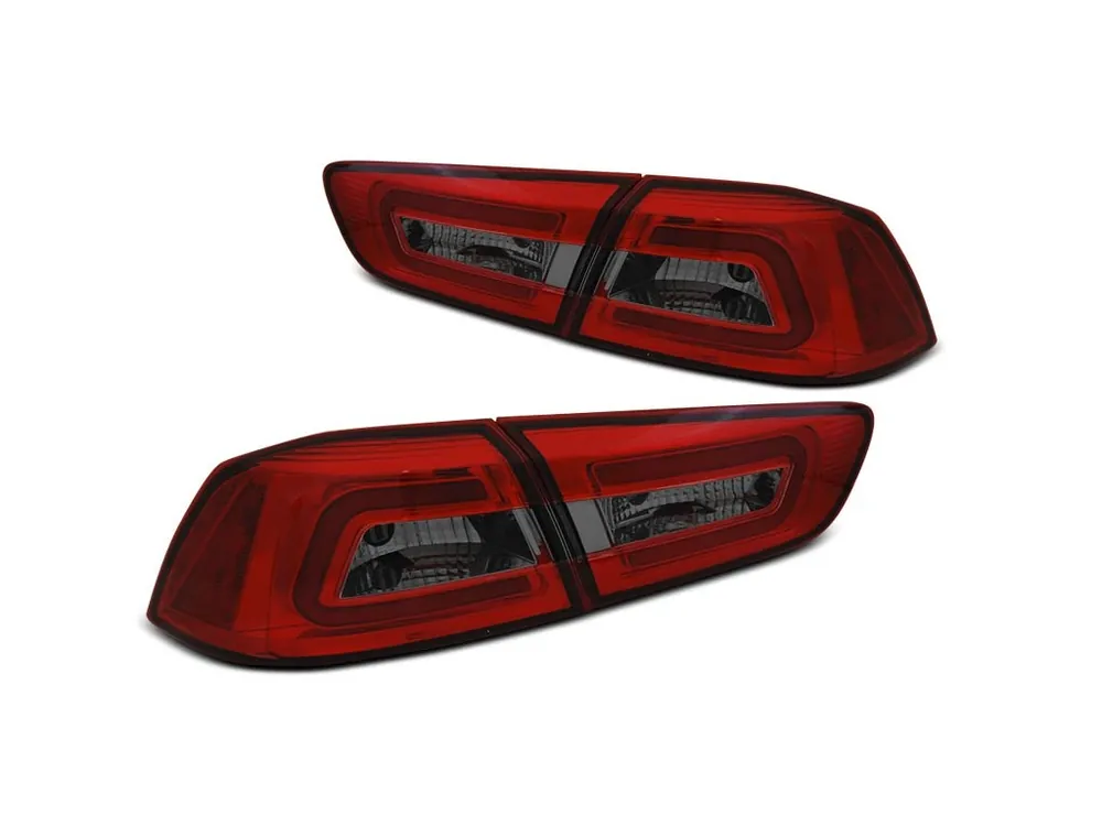 Originální Zadní světla Mitsubishi Lancer 8 sedan 08-11 - červené/kouřové LED BAR