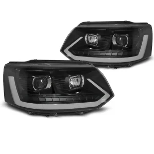 Tovární Cena Přední světla VW T5 10-15 LED TUBE LIGHT T6 LOOK černá