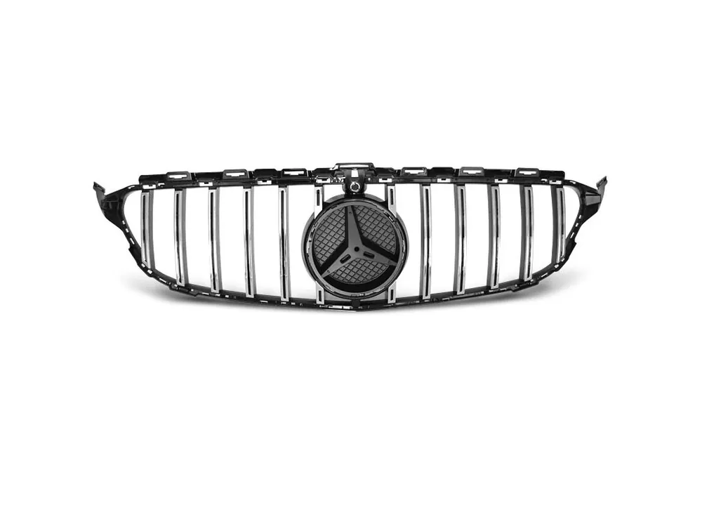 Přední maska Mercedes W205 14-18 chrom lesklá černá GT-R STYL Sleva