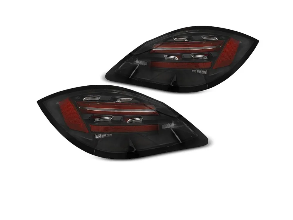 Zadní světla Porsche Boxter / Cayman 987 09-12 LED BAR černé LED SEQ Top Prodej