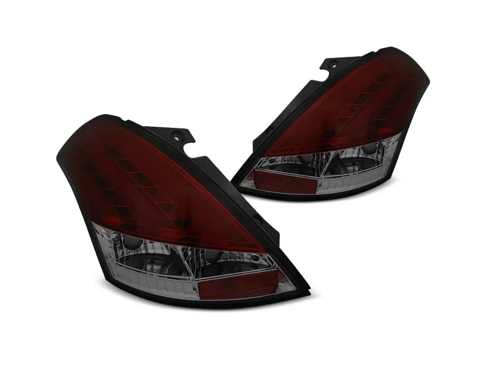 Zadní světla Suzuki Swift V 10-17 - červené/kouřové LED BAR Speciální Cena