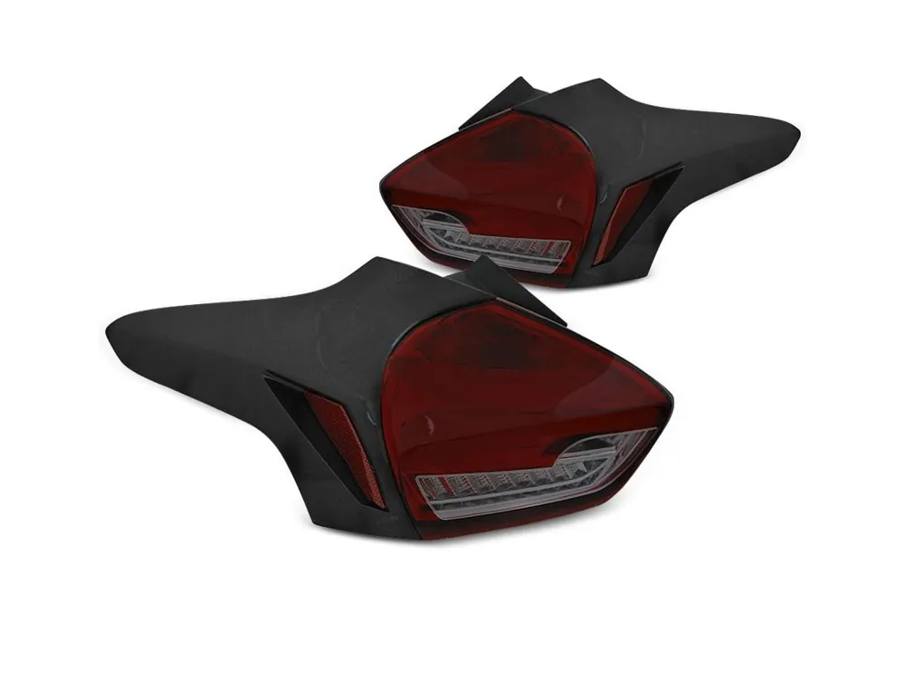 Značkový Zadní světla Ford Focus III 15-18 hatchback - červené/kouřové LED BAR SEQ