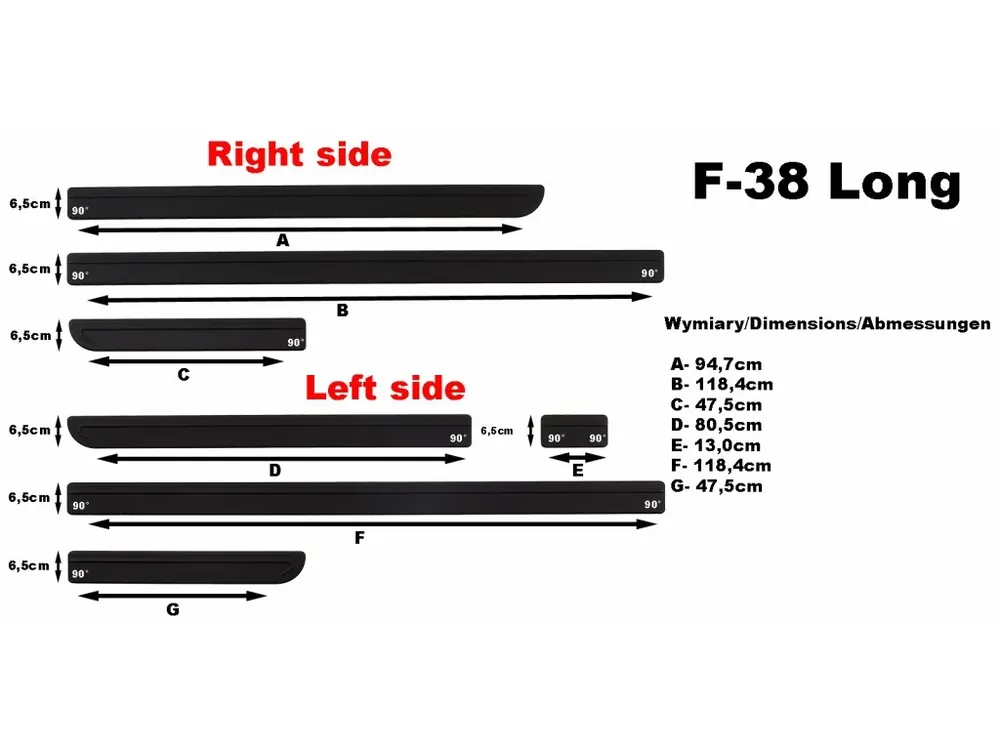 Boční ochranné lišty dveří VW T5 long 03R-->11R Výprodej