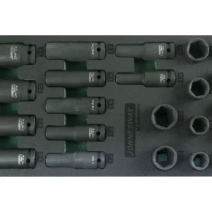Rychlé Dodání Modul pěnový - hlavice úderové 1/2", 10 - 24 mm, 6hranné, 22 ks - JONNESWAY S03A4122KV