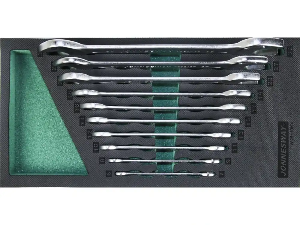 Výprodej Modul pěnový - klíče ploché otevřené, 6x7 - 30x32 mm, sada 10 ks - JONNESWAY W25110KV
