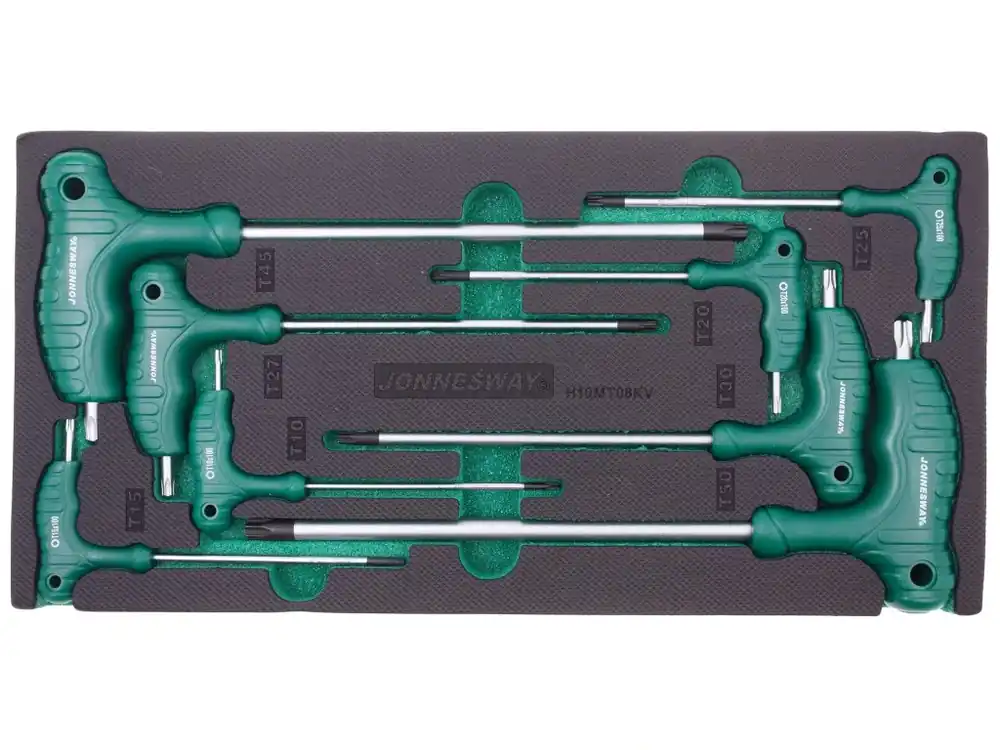 Koupit Online Modul pěnový - zástrčné klíče TORX s T rukojetí, T10 - T50, 8 ks - JONNESWAY H10MT08KV