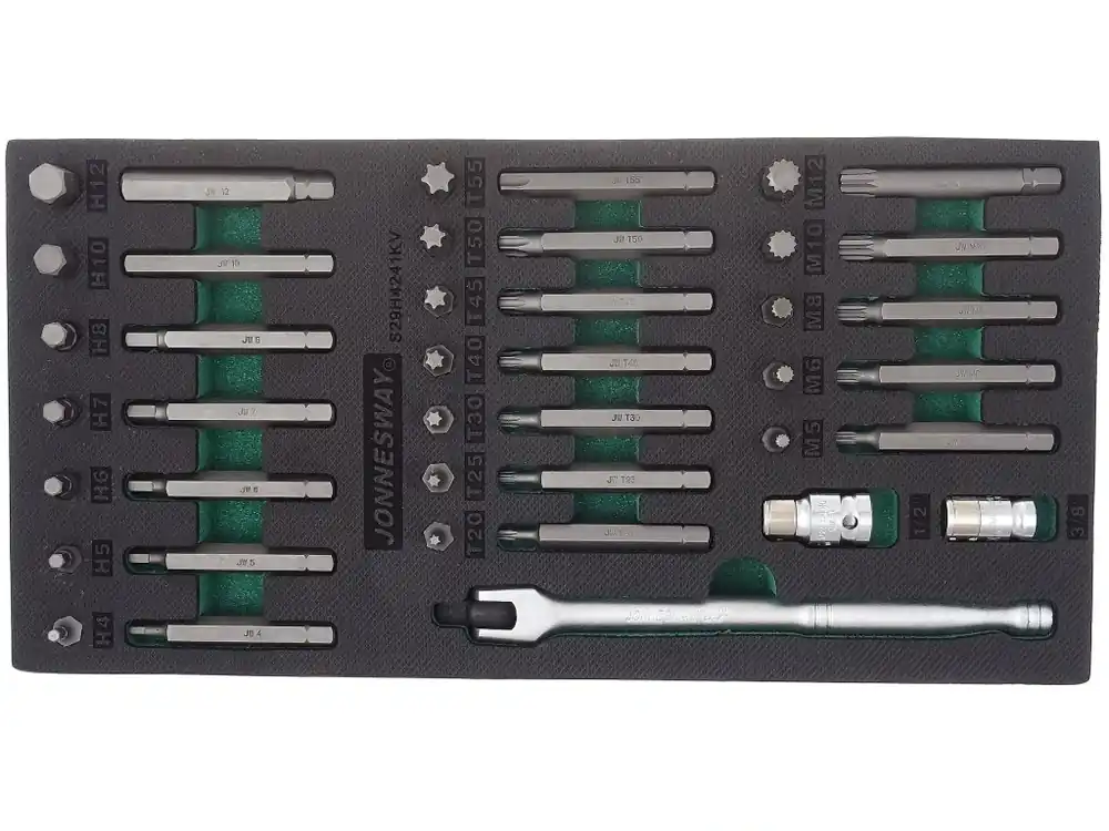 Ověřený Modul pěnový - bity Imbus, TORX a XZN, sada 41 ks - JONNESWAY S29H4241KV