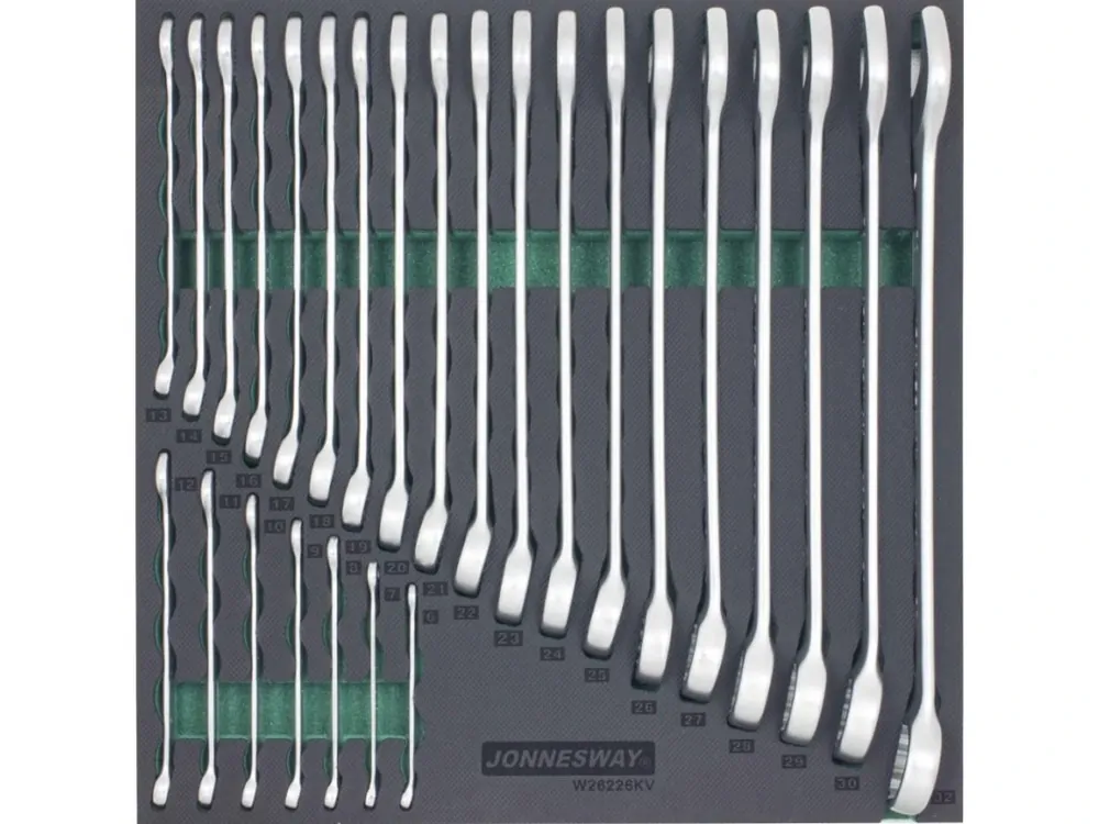 Modul pěnový - klíče očkoploché 6 - 32 mm, velká sada 26 ks - JONNESWAY W26226KV Super Cena