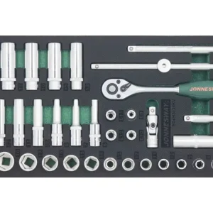 Modul pěnový - gola sada 3/8", hlavice 6hranné a TORX-E, 36 dílů - JONNESWAY S04H3136KV Poslední Šance