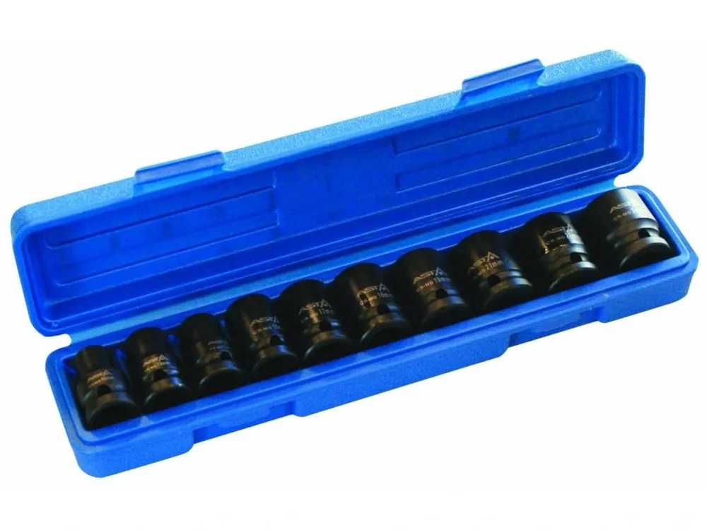 Nástrčné hlavice úderové 1/2", 10 - 24 mm, 6hranné, sada 10 ks - ASTA Horká Nabídka