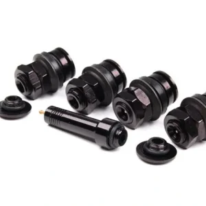 Bezdušové ventily skryté, kovové černé, pro otvor 11.3 mm, sada 4 ks s adaptérem Aktuální