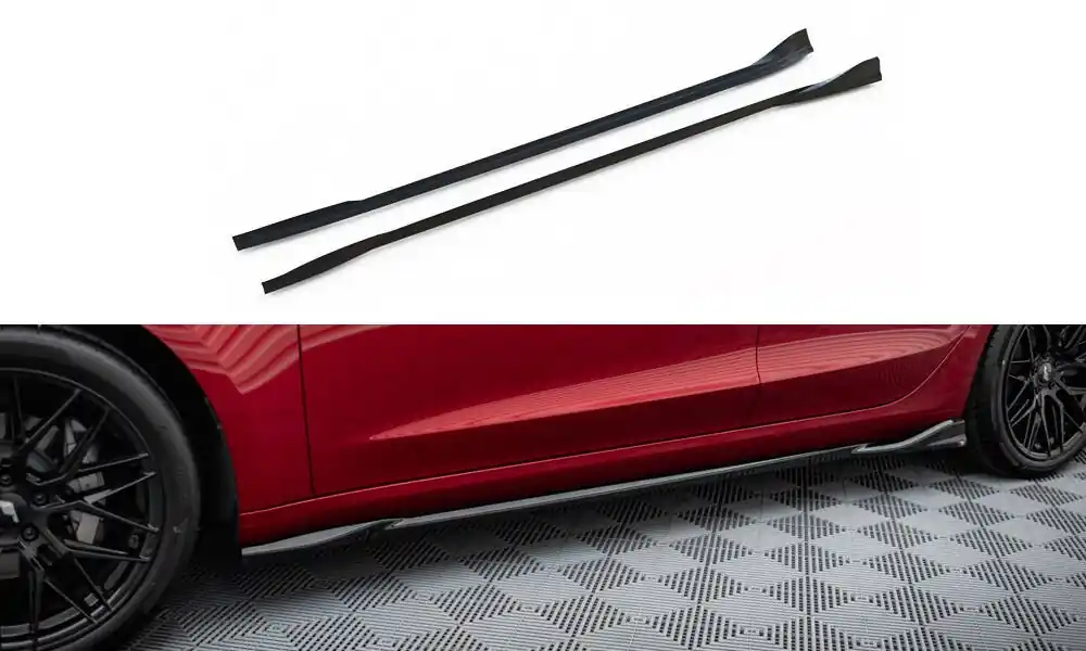 Značkový Tesla Model 3 Mk1 Project Highland Facelift, difuzory pod boční prahy, Maxton design