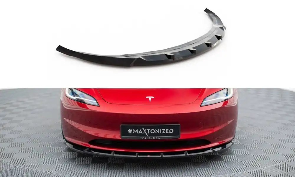 Tesla Model 3 Mk1 Project Highland Facelift, spoiler pod přední nárazník ver.2, Maxton design Nejlepší Cena