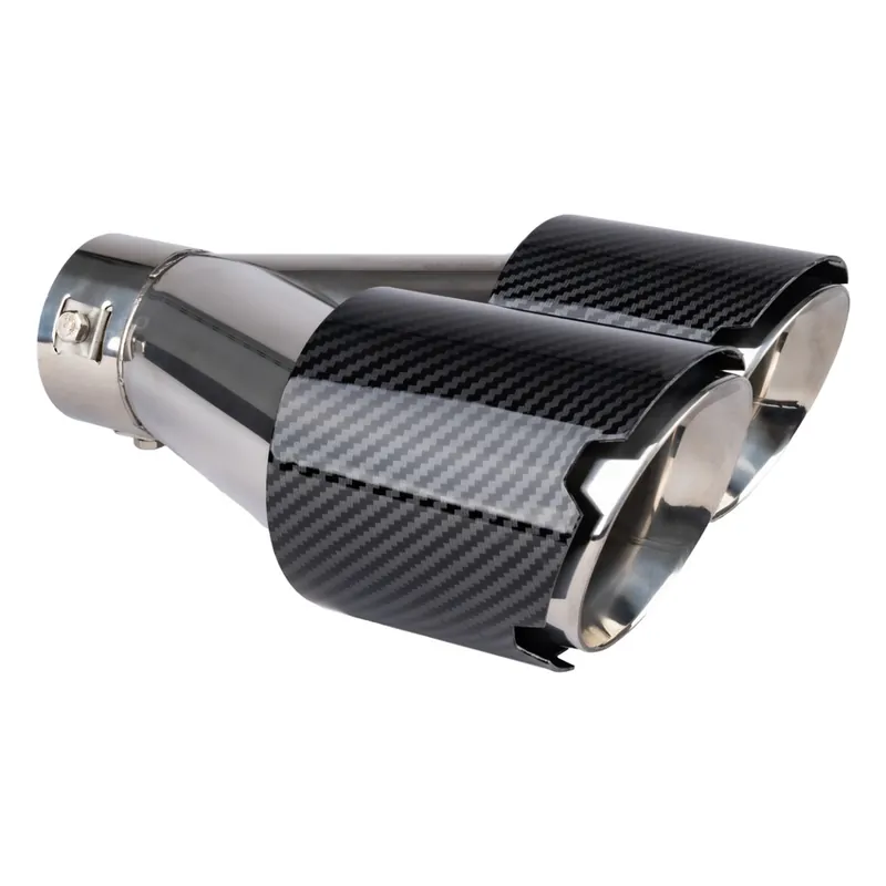 Nejprodávanější Laděná dvoukoncovka výfuku nerezová PRAVÁ 2x89mm CARBON