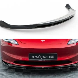 Tesla Model 3 Mk1 Project Highland Facelift, spoiler pod přední nárazník, Maxton design Levný
