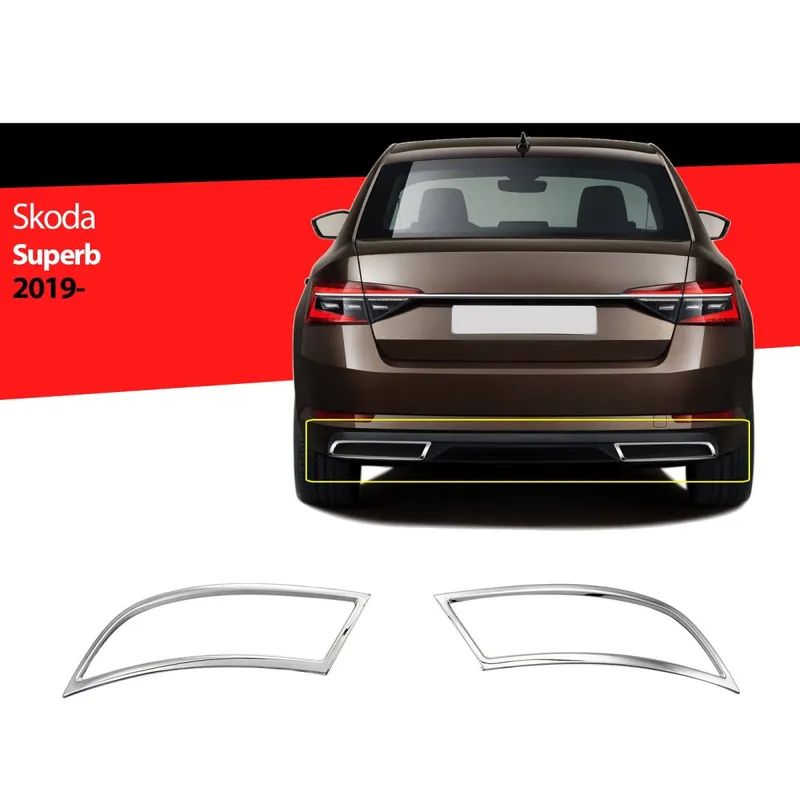 Rychlé Dodání Škoda Superb III Facelift - Nerez rámečky koncovek výfuku