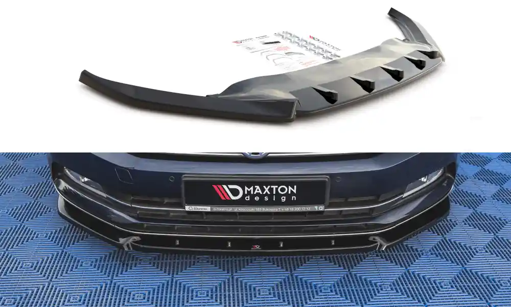 Značkový Volkswagen Passat Mk8 B8, spoiler pod přední nárazník ver.2, Maxton Design